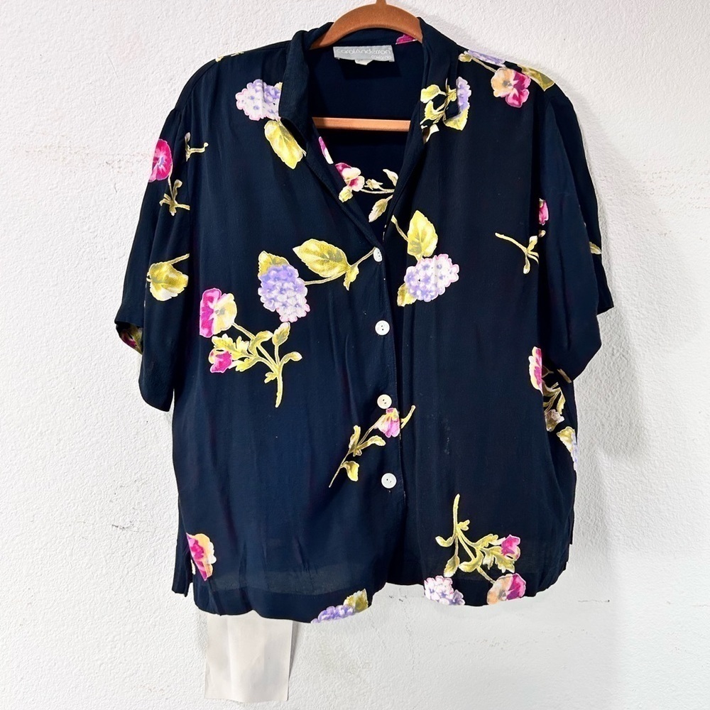 Carol Anderson California floral print button front shirt